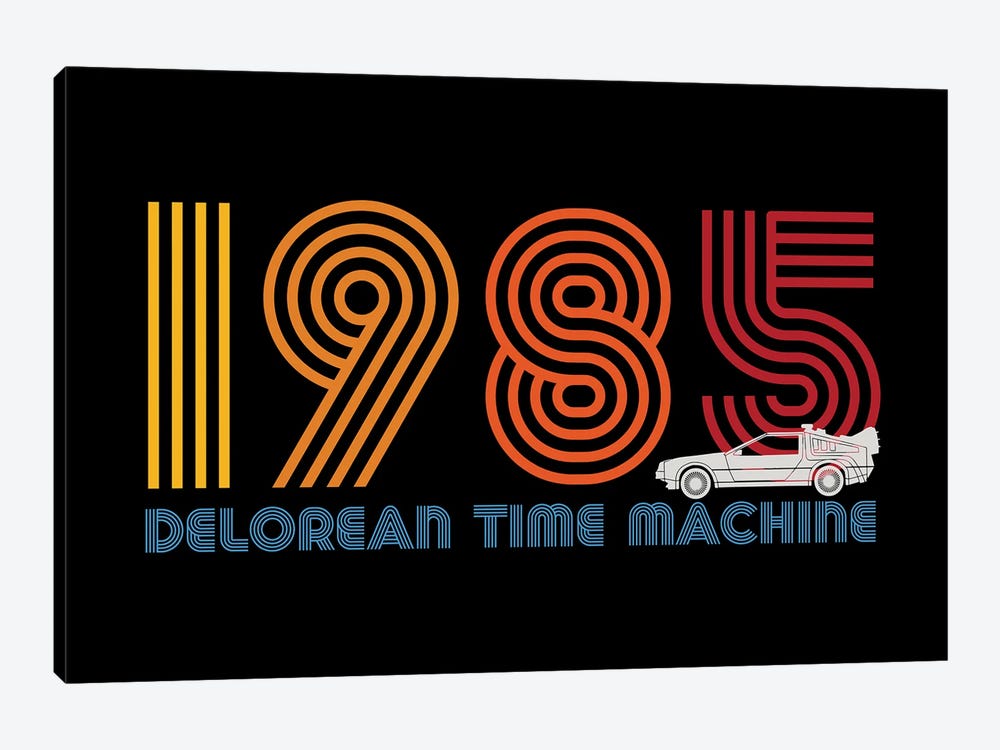 DeLorean Tim Machine 1985 by Antonio Camarena 1-piece Canvas Wall Art