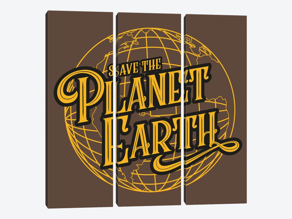 Save The Planet Earth by Antonio Camarena 3-piece Canvas Art Print
