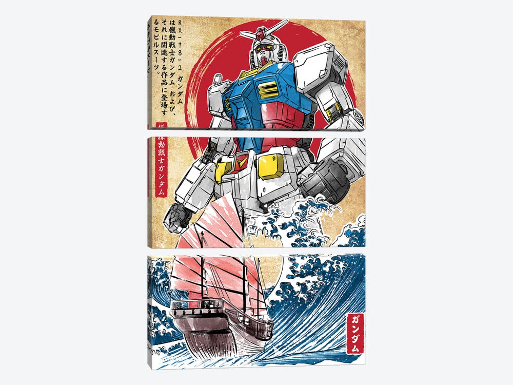 RX-78-2 Gundam In Japan by Antonio Camarena 3-piece Canvas Artwork