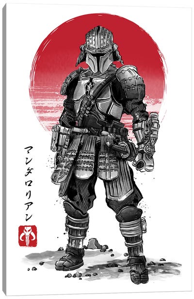Lone Ronin Sumi-E Canvas Art Print - Samurai