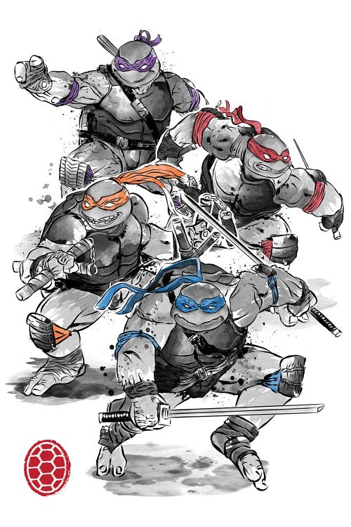 Ninja Turtles Sumi-E by Antonio Camarena wall art