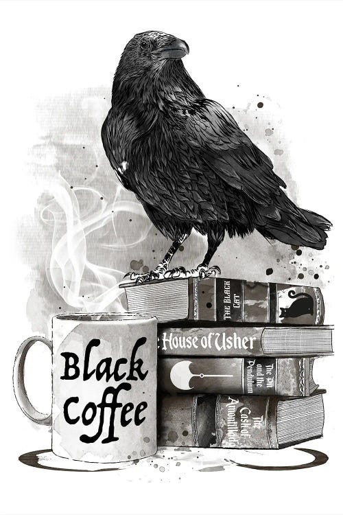 Coffee, Raven And Poe by Antonio Camarena wall art