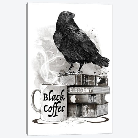 Coffee, Raven And Poe Canvas Print #ACM361} by Antonio Camarena Canvas Art