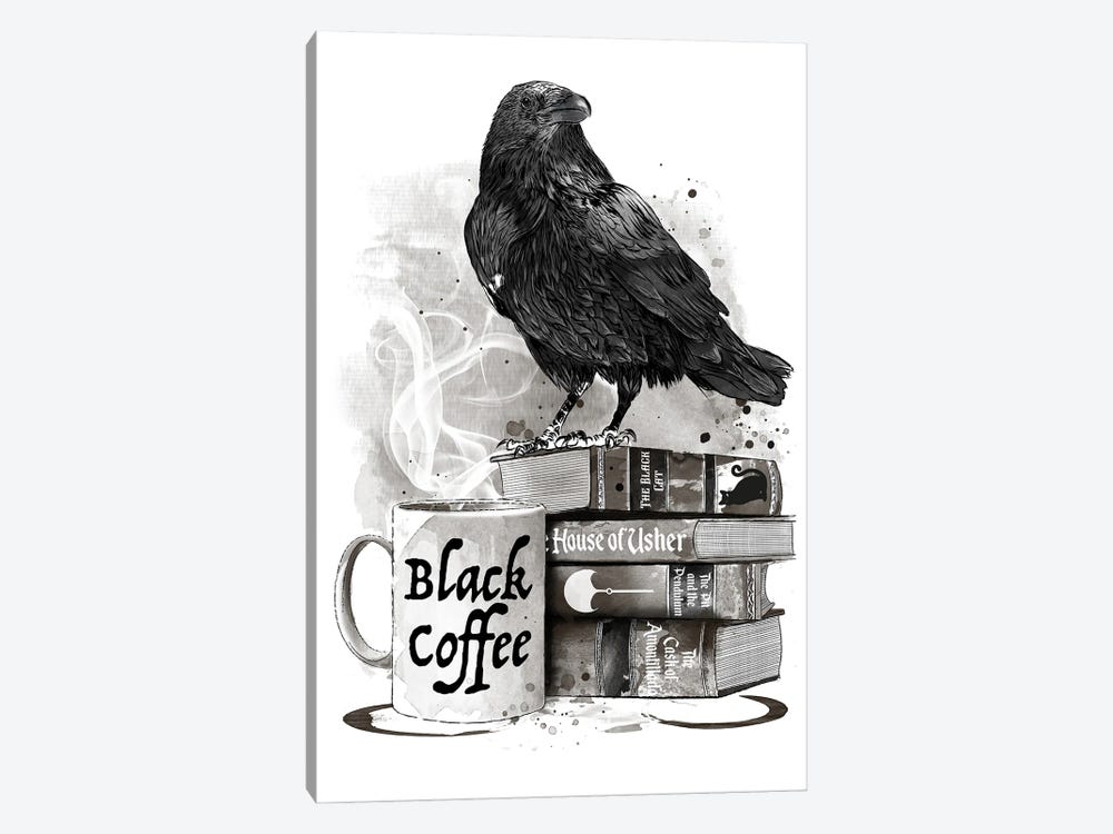 Coffee, Raven And Poe by Antonio Camarena 1-piece Art Print