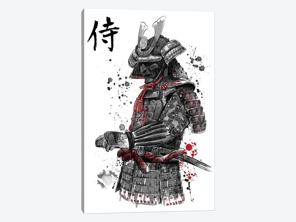Samurai Sumi-E by Antonio Camarena 1-piece Canvas Print