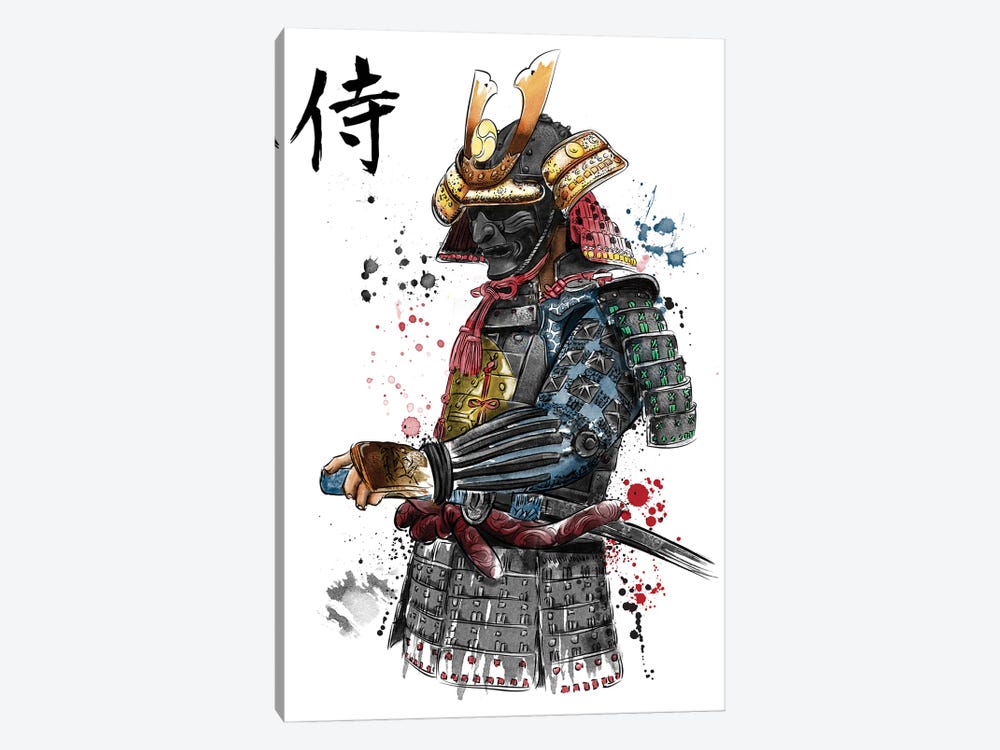 Samurai Watercolor by Antonio Camarena 1-piece Canvas Artwork