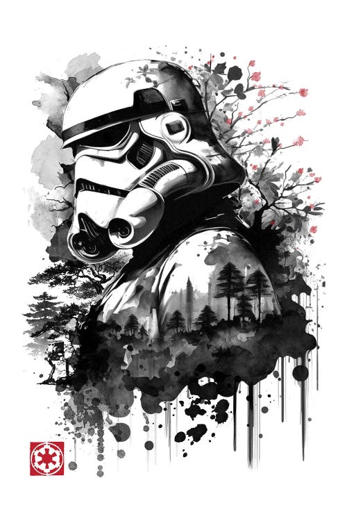 Trooper In The Forest Sumi-E by Antonio Camarena wall art