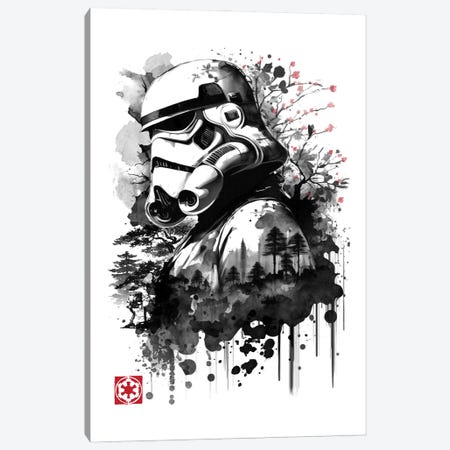 Trooper In The Forest Sumi-E Canvas Print #ACM394} by Antonio Camarena Canvas Wall Art