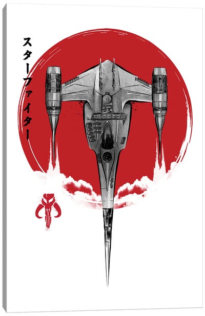 N1 Starfighter Sumi-E Canvas Art Print - Star Wars