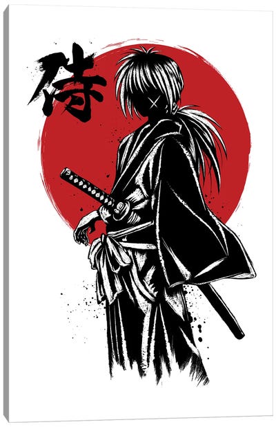Kenshin Sumi-E Canvas Art Print - Warrior Art