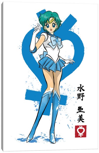 Mercury Sumi-E Canvas Art Print - Anime TV Show Art