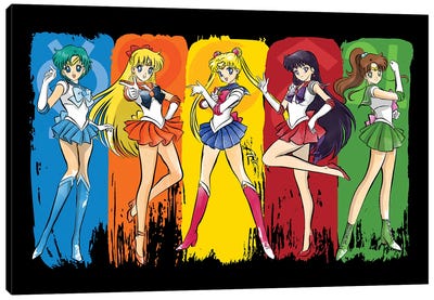 Sailors Scouts Canvas Art Print - Sailor Moon