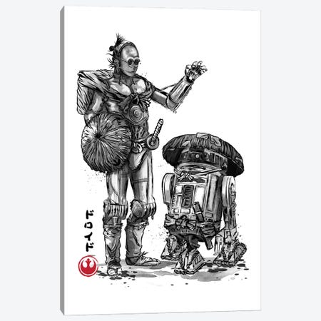 Samurai Droids Sumi E Canvas Print #ACM435} by Antonio Camarena Canvas Art Print