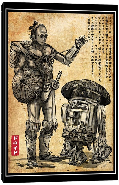 Samurai Droids Woodblock Canvas Art Print - Star Wars