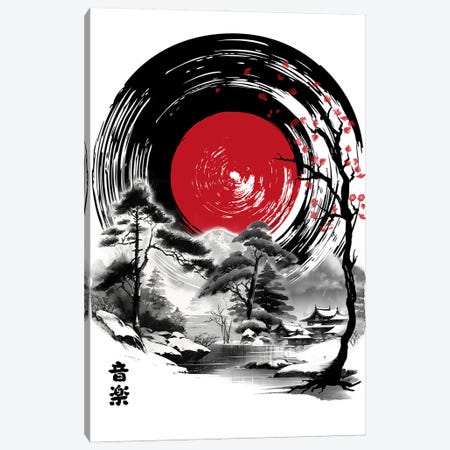 Music Of Japan Sumi-E Canvas Print #ACM439} by Antonio Camarena Canvas Artwork
