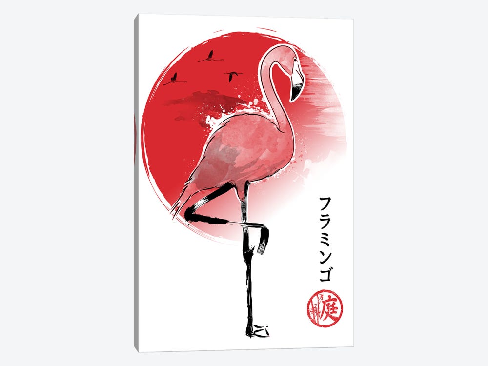 Flamingo Sumi-E by Antonio Camarena 1-piece Art Print