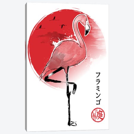 Flamingo Sumi-E Canvas Print #ACM440} by Antonio Camarena Canvas Print