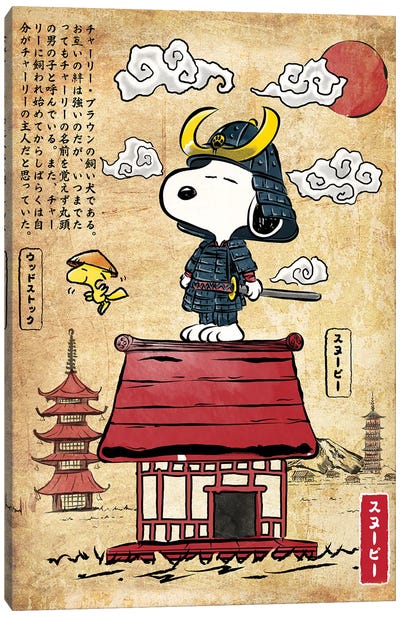 Beagle In Japan Canvas Art Print - Animated & Comic Strip Character Art