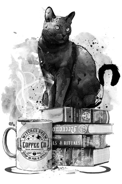 Pet Obsessed: Cat Books And Coffee by Antonio Camarena