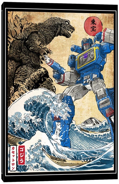 King Of The Monsters Vs Soundwave Canvas Art Print - Godzilla