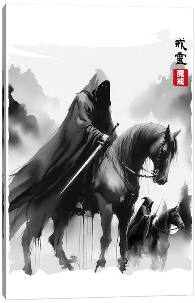 The Black Rider's Journey Canvas Art Print