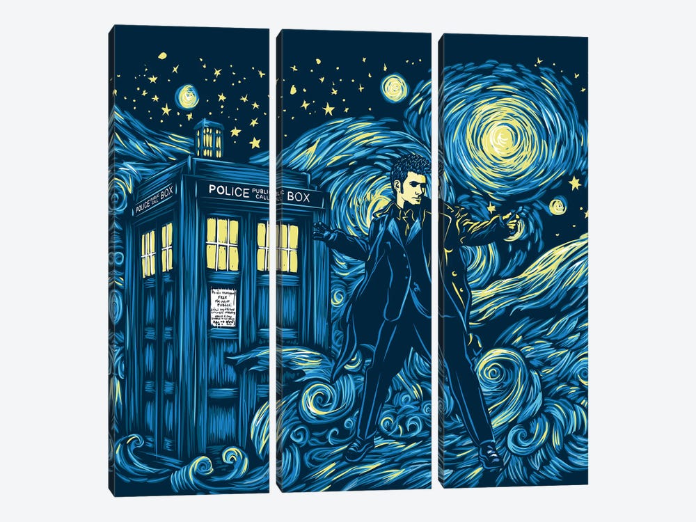 Tenth Doctor Dreams Of Time And Space by Antonio Camarena 3-piece Canvas Wall Art