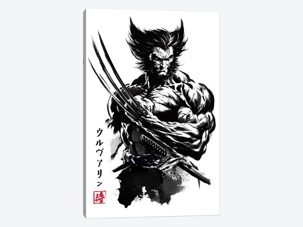 Mutant Samurai Sumi-E by Antonio Camarena 1-piece Art Print
