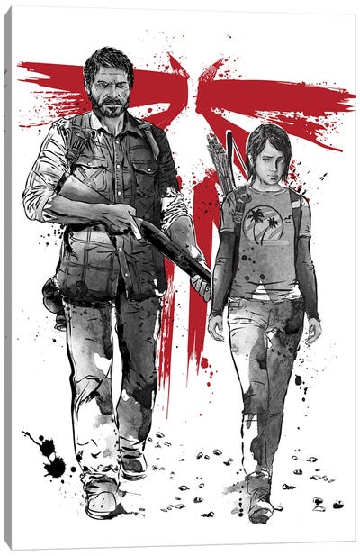 Lone Survivor And Cub Canvas Art Print - The Walking Dead