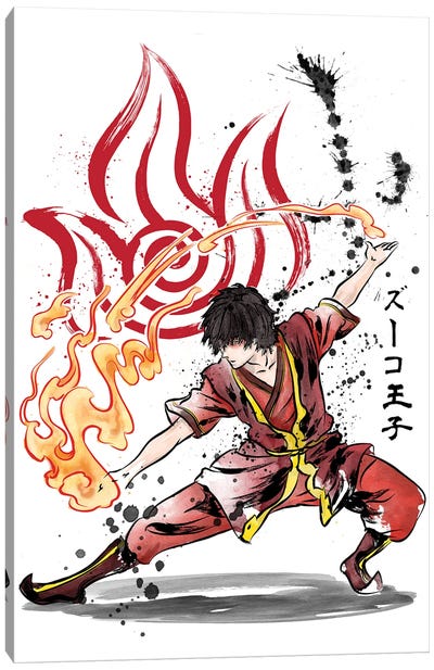The Power Of The Fire Nation Canvas Art Print - Anime & Manga Characters