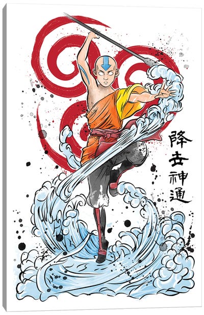The Power Of The Air Nomads Canvas Art Print - Aang
