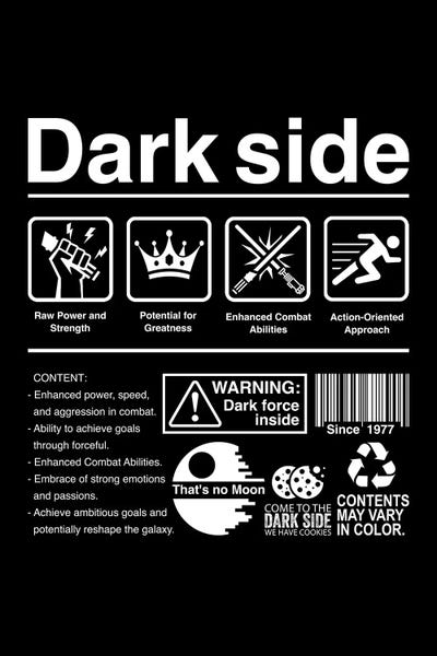 Black & White Pop Culture Art: Dark Side Label by Antonio Camarena