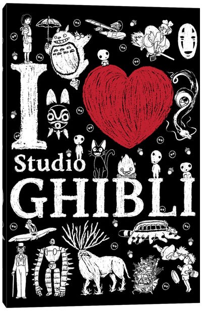 I Love Ghibli Canvas Art Print - Antonio Camarena