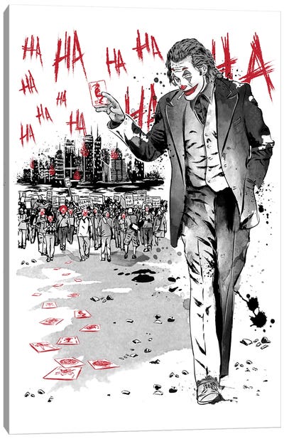 Lone Comedian And Cubs Canvas Art Print - The Joker