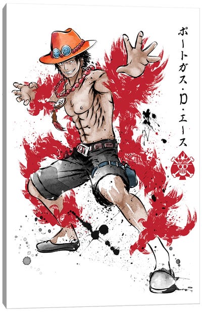 Fire Fist Ace Canvas Art Print - One Piece