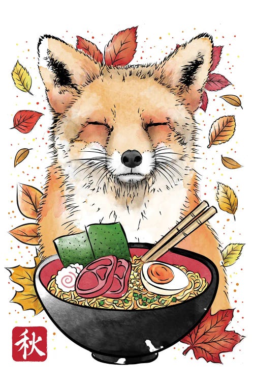 Fox, Leaves And Ramen