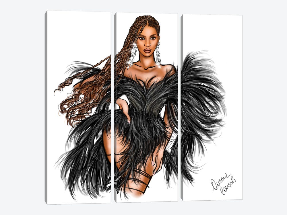 Beyoncé Is King by AtelierConsolo 3-piece Canvas Art