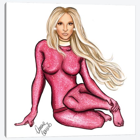 Britney Make Me Canvas Print #ACN111} by AtelierConsolo Art Print