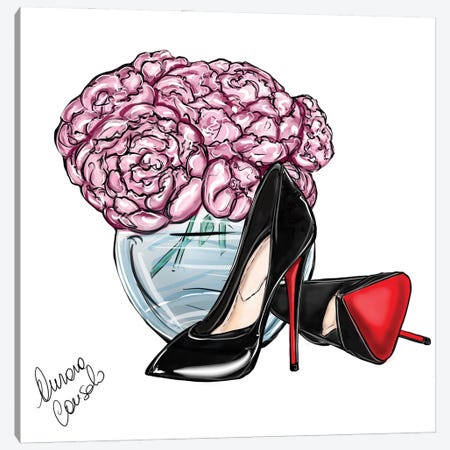 Loubs And Flowers Canvas Print #ACN140} by AtelierConsolo Canvas Wall Art