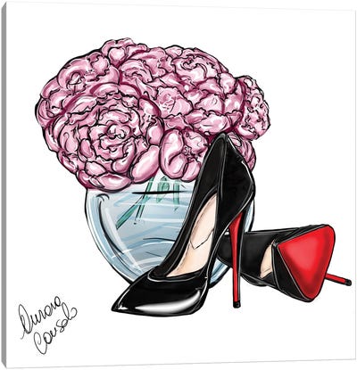 Loubs And Flowers Canvas Art Print - AtelierConsolo