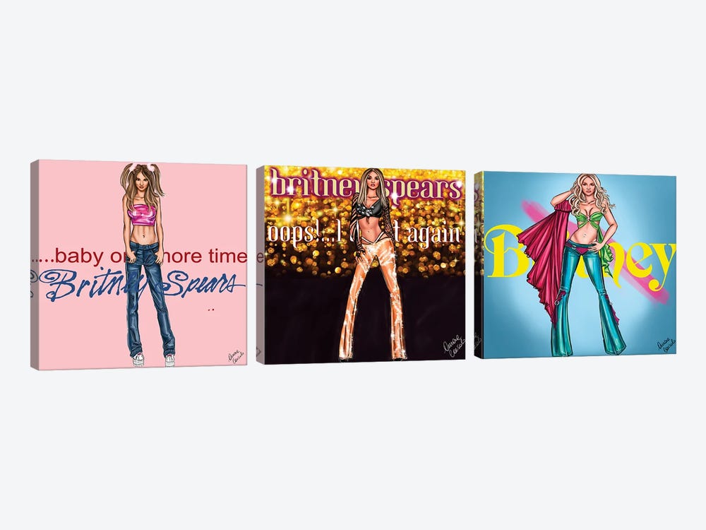 Britney Discography First Three by AtelierConsolo 3-piece Canvas Art Print