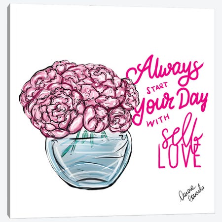 Always Start Your Day With Self Love Canvas Print #ACN162} by AtelierConsolo Canvas Art