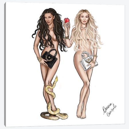 The Hadid Sisters Canvas Print #ACN165} by AtelierConsolo Canvas Print
