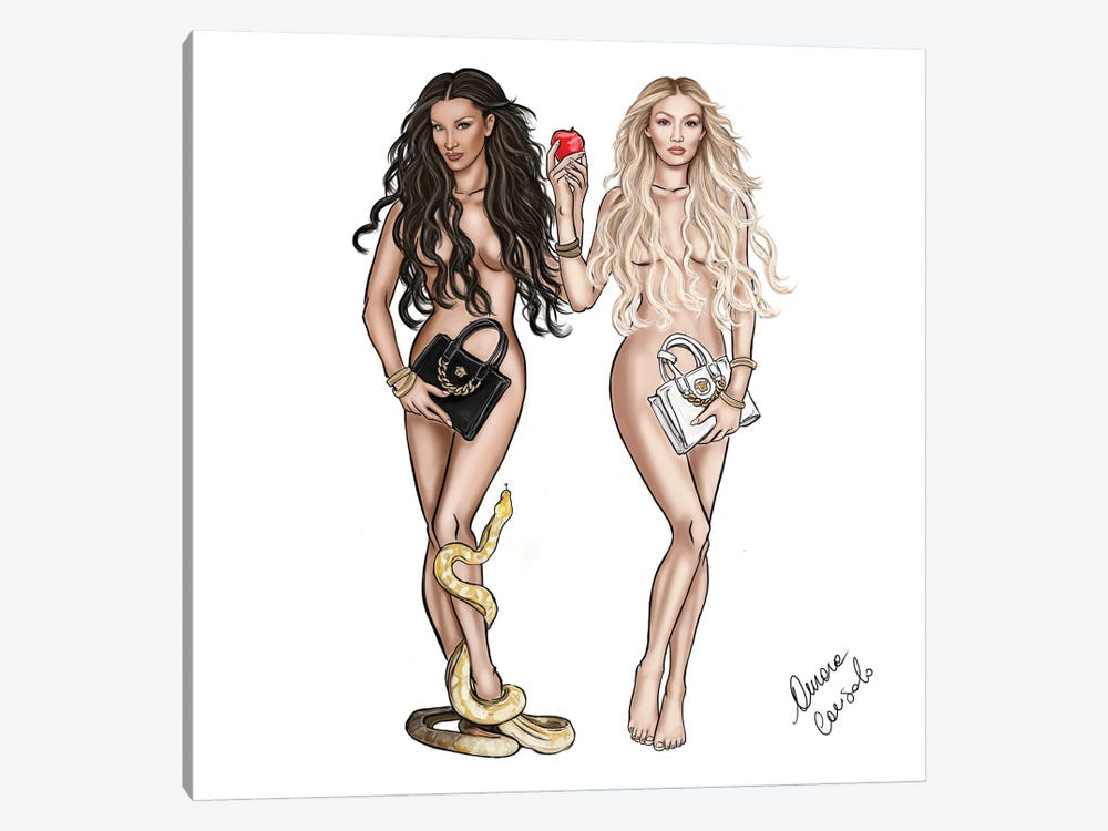 The Hadid Sisters by AtelierConsolo 1-piece Canvas Art