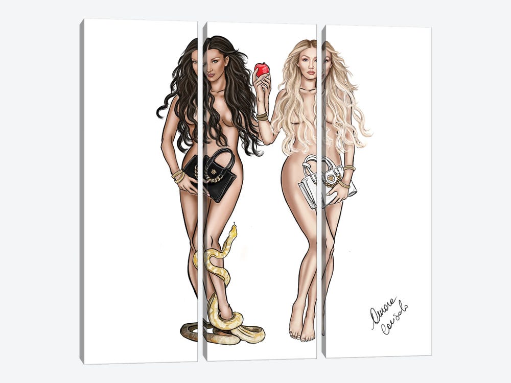 The Hadid Sisters by AtelierConsolo 3-piece Canvas Art