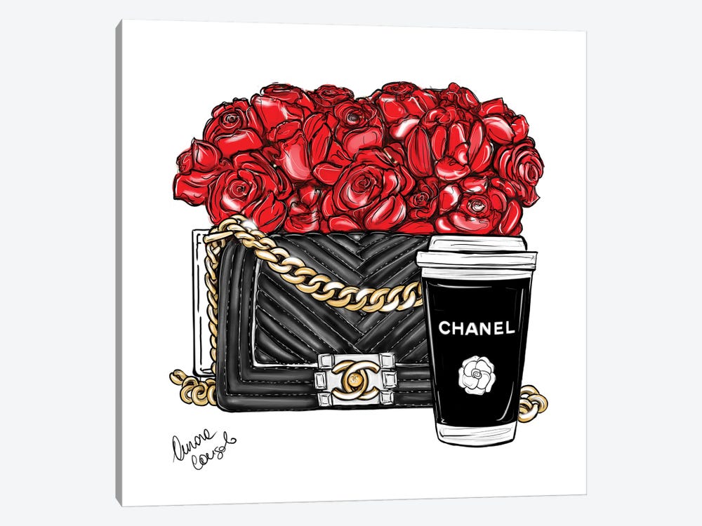 Chanel And Roses by AtelierConsolo 1-piece Canvas Art