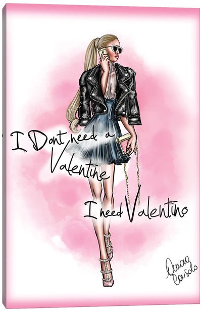 Don't Need Valentines I Need Valentino Canvas Art Print - AtelierConsolo