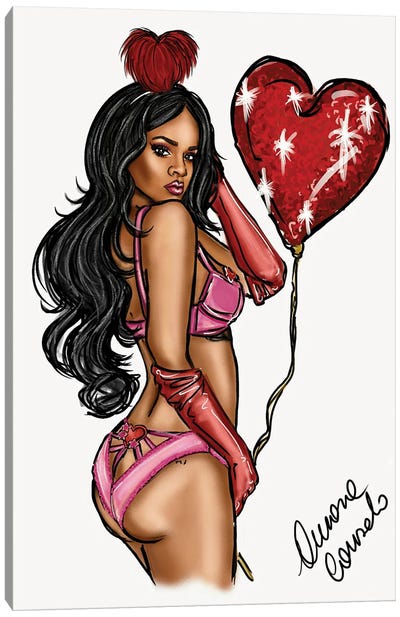 Rihanna Valentine Canvas Art Print - Pop Music Art