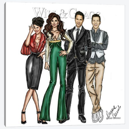 Will And Grace Canvas Print #ACN37} by AtelierConsolo Art Print