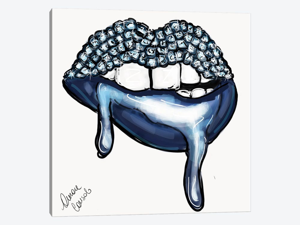 Dripping Blue by AtelierConsolo 1-piece Canvas Art Print