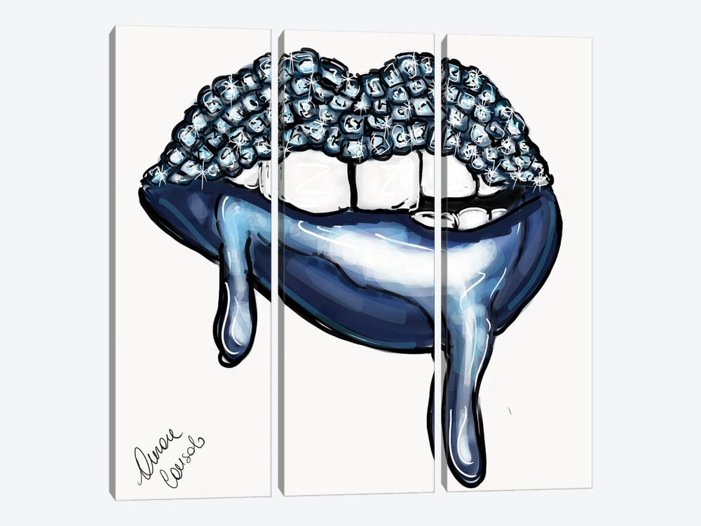 Dripping Blue by AtelierConsolo 3-piece Art Print